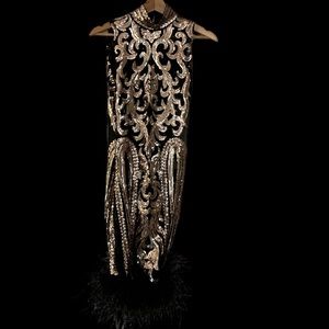 Gold and Black Dress